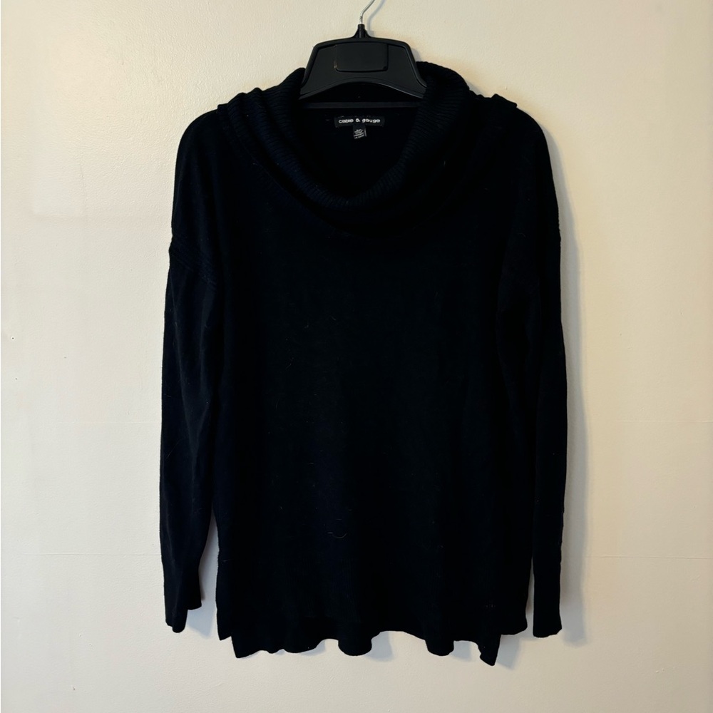 Black Cowl Neck Sweater